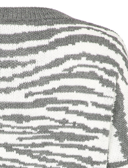Pull court à imprimé zèbre - Gris - 3