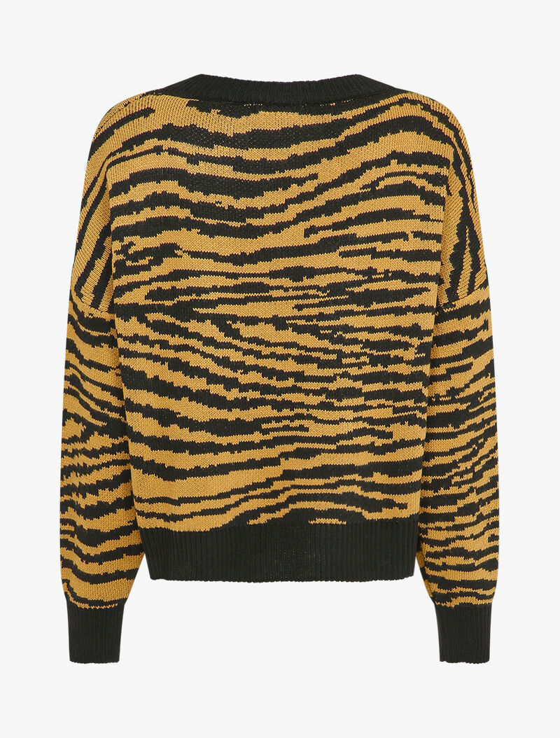 Pull court à imprimé zèbre - Camel - 2