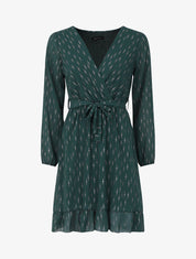 Robe patineuse volantée à motifs irisés - Vert sapin - 4