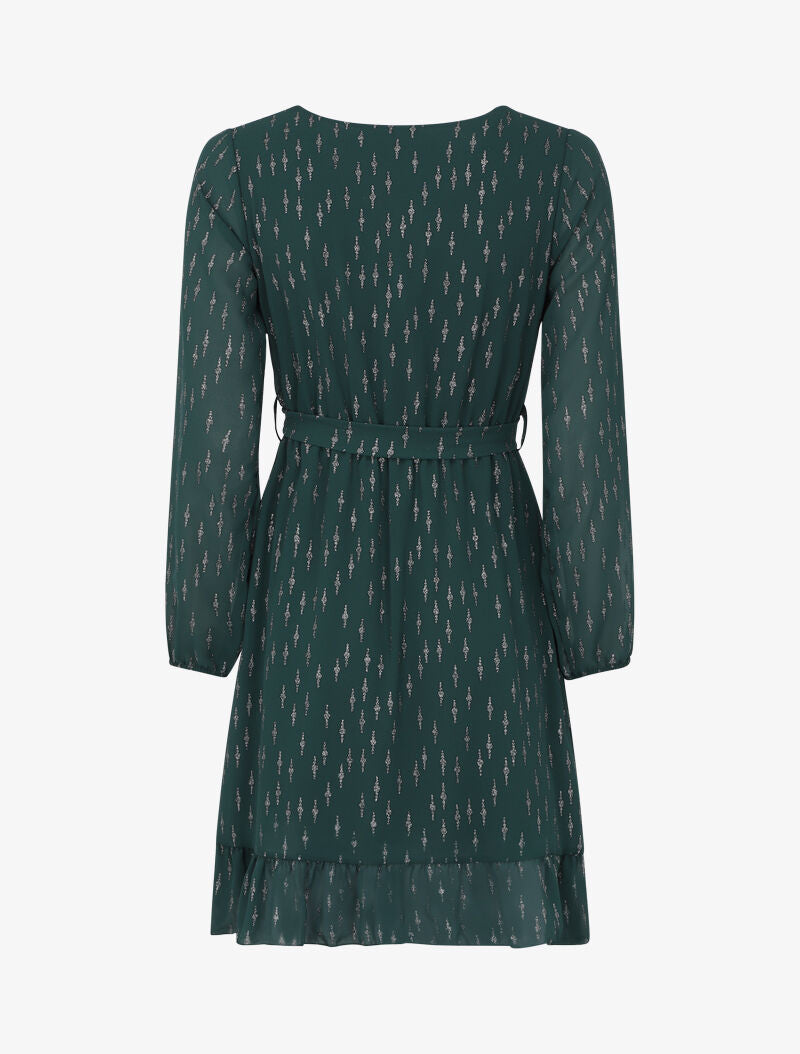 Robe patineuse volantée à motifs irisés - Vert sapin - 2