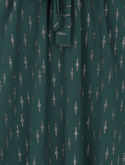 Robe patineuse volantée à motifs irisés - Vert sapin - 3