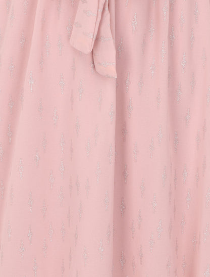 Robe patineuse volantée à motifs irisés - Rose poudré - 3