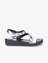 Claquettes vernies noir - argent - 1