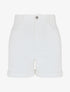 Short uni en jean à revers - Blanc - 1