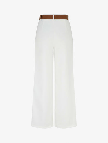 Pantalon taille haute coupe ample - Écru - 2