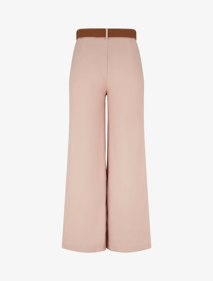 Pantalon taille haute coupe ample - Rose - 2
