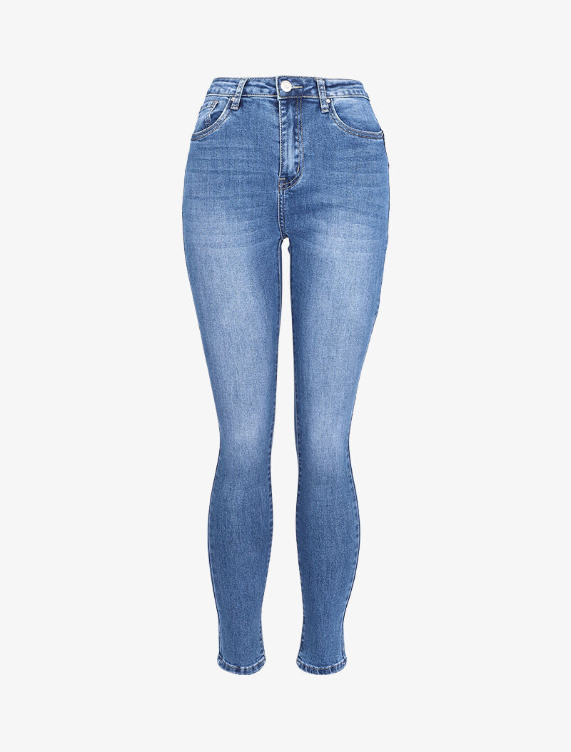 Jean push-up taille haute coupe skinny - Bleu denim - 1
