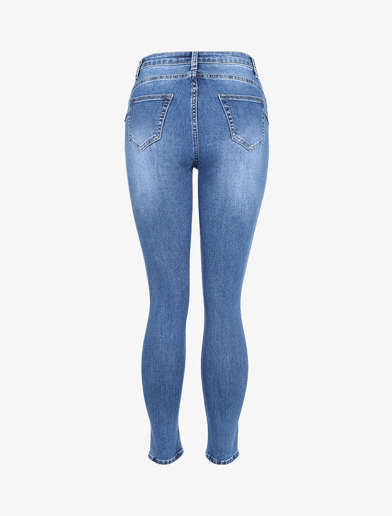 Jean push-up taille haute coupe skinny - Bleu denim - 2