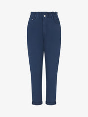 Jean paperbag à taille haute - Marine - 1