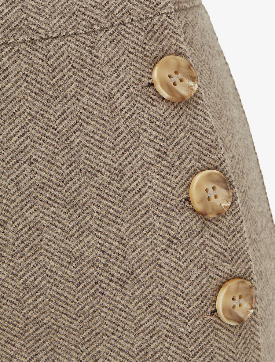 Pantalon à pont ample motif chevron - Taupe - 3