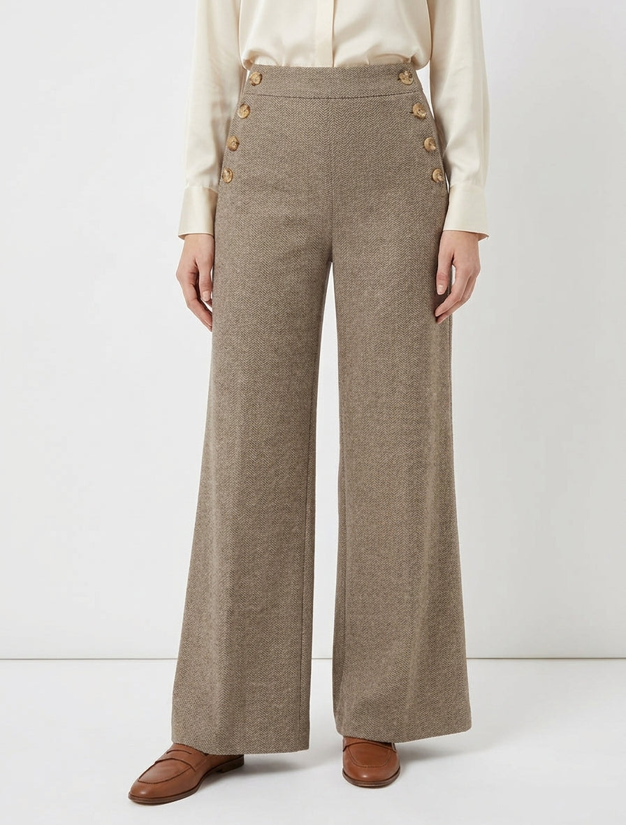 Pantaloni a palazzo ampi motivo chevron - Talpa
