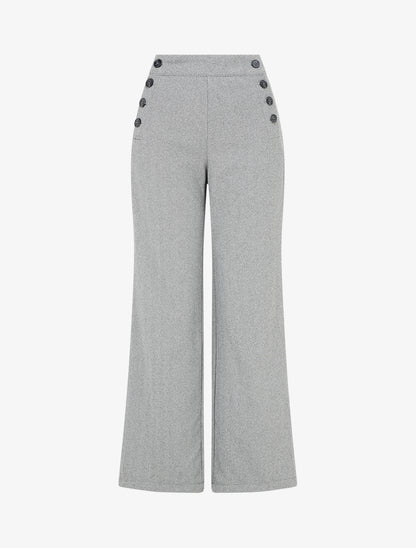 Pantalon à pont ample motif chevron - Gris - 1