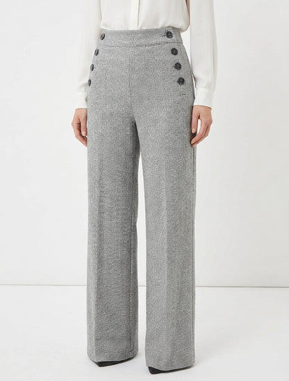 Pantaloni a palazzo ampi motivo chevron - Grigio
