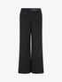 Pantalon ample taille haute à détail simili - Noir - 1