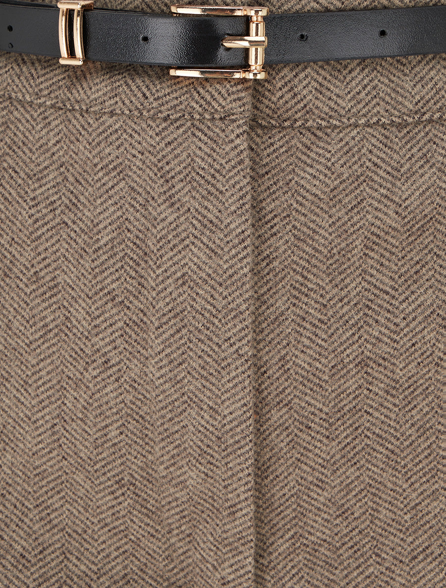 Short ample en flanelle motif chevron - Taupe - 3