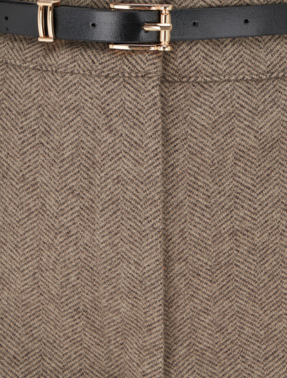 Short ample en flanelle motif chevron - Taupe - 3