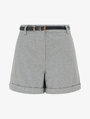 Short ample en flanelle motif chevron - Gris - 1