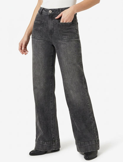 Jeans a 4 tasche a gamba larga - Grigio antracite