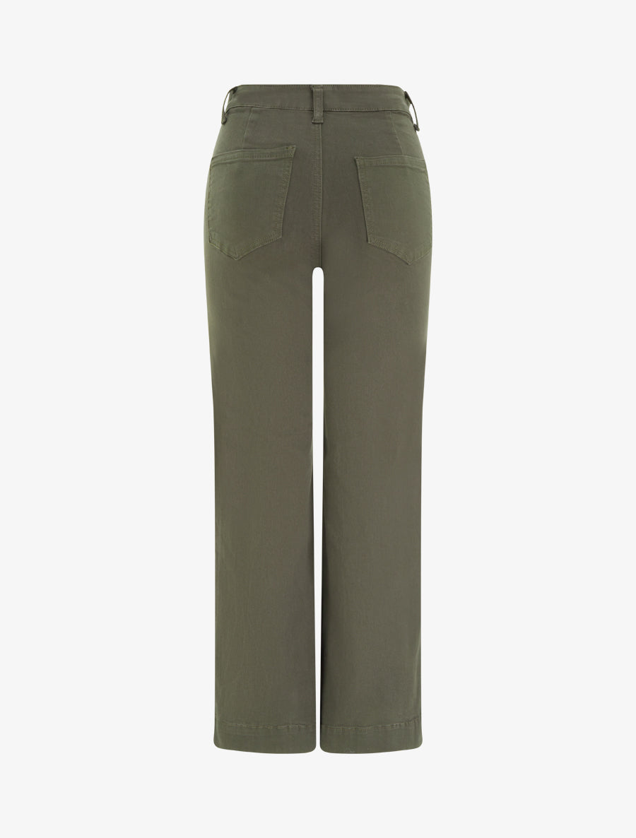 Jean uni à 4 poches coupe wide leg - Kaki - 2