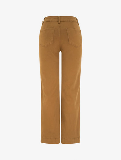 Jean uni à 4 poches coupe wide leg - Camel - 2