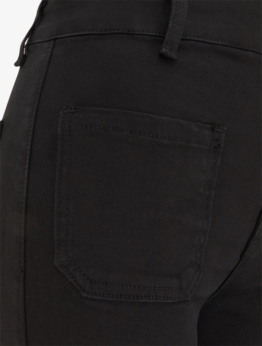 Jean uni à 4 poches coupe wide leg - Noir - 3