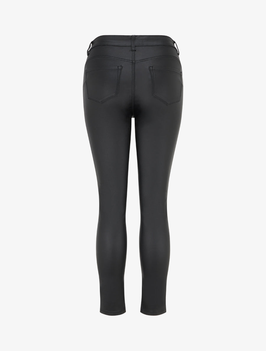 Pantalon enduit coupe skinny - Noir - 2
