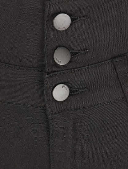 Jean skinny push up taille haute 3 boutons - Noir - 3