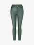 Pantalon uni en simili à 2 boutons - Vert sapin - 1