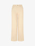Jean wide leg taille haute coupe droite - Beige - 1