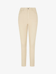 Jean taille haute coupe slim - Beige - 1
