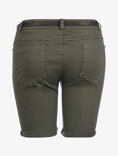 Short uni lacéré - kaki - 2