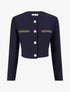 Veste courte empiécement brodé - Marine - 5