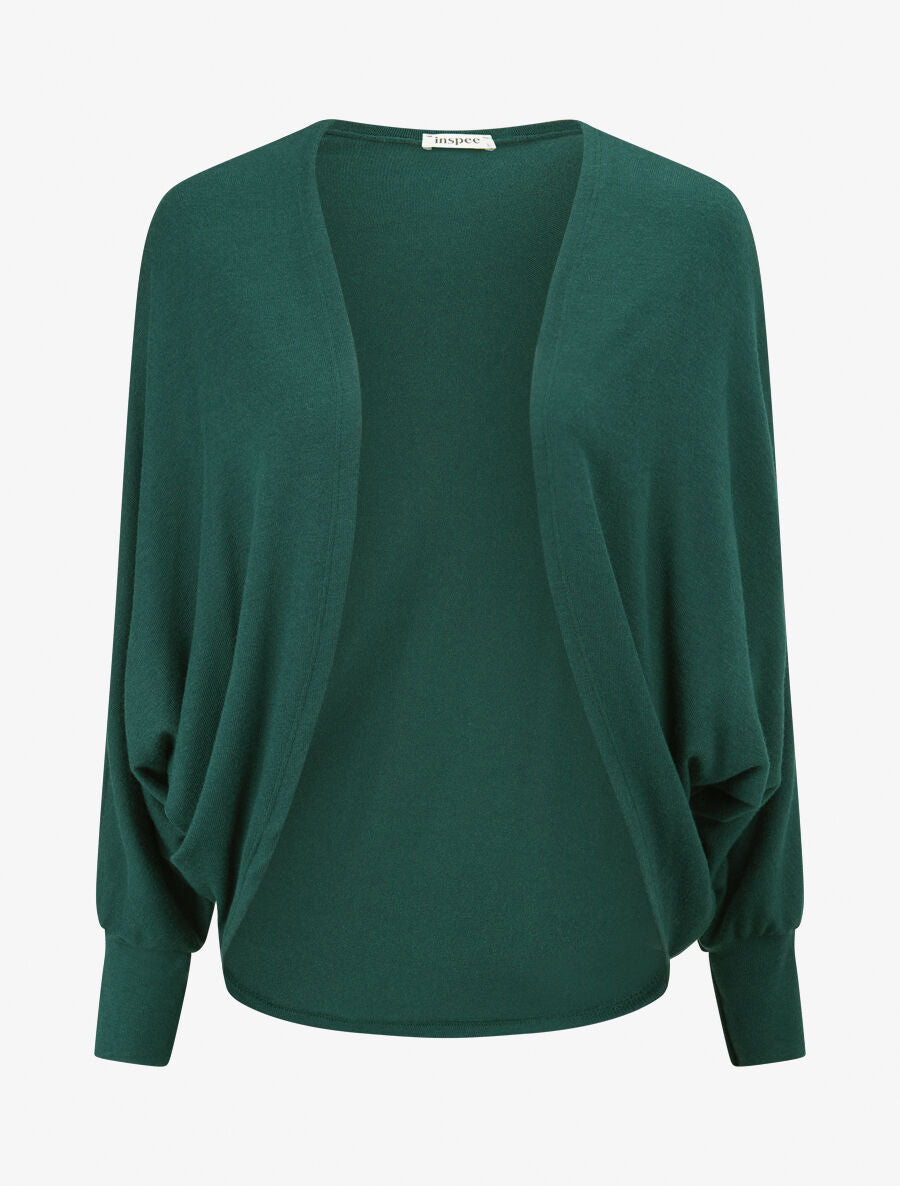 Gilet uni à manches dolman - Vert - 1