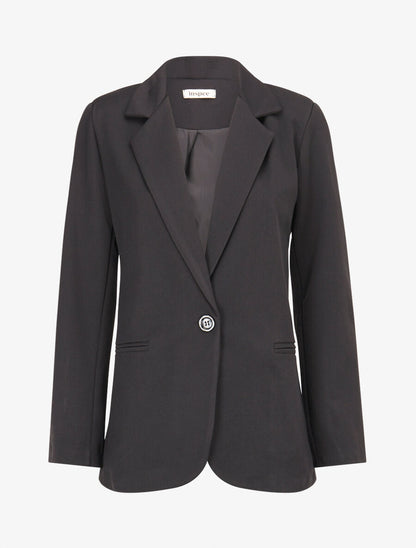 Veste basique cintrée à 1 bouton - Anthracite - 4