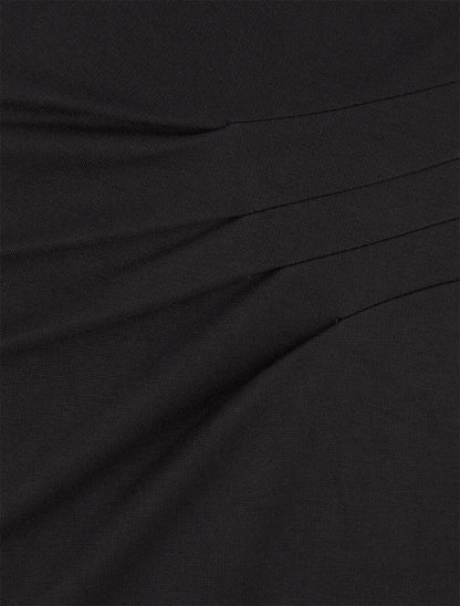 Jupe longue uni effet portefeuille - Noir - 3