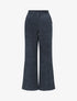 Pantalon uni en velours - Marine - 1