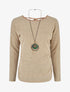 Pull fin à dos en V - Camel - 4