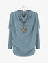 Pull imprimé fantaisie à col bénitier - Bleu canard - 4