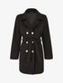 Manteau long à fermeture boutonnée dorée - Noir - 1
