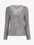 Pull fin incrusté de sequins - Gris - 1
