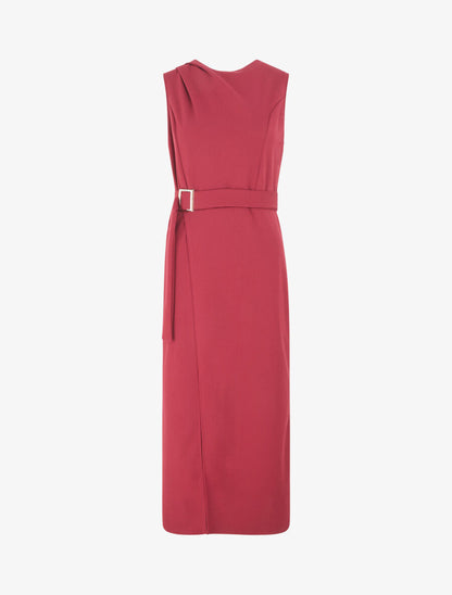 Robe longue superposée et liens à nouer - Bordeaux - 1