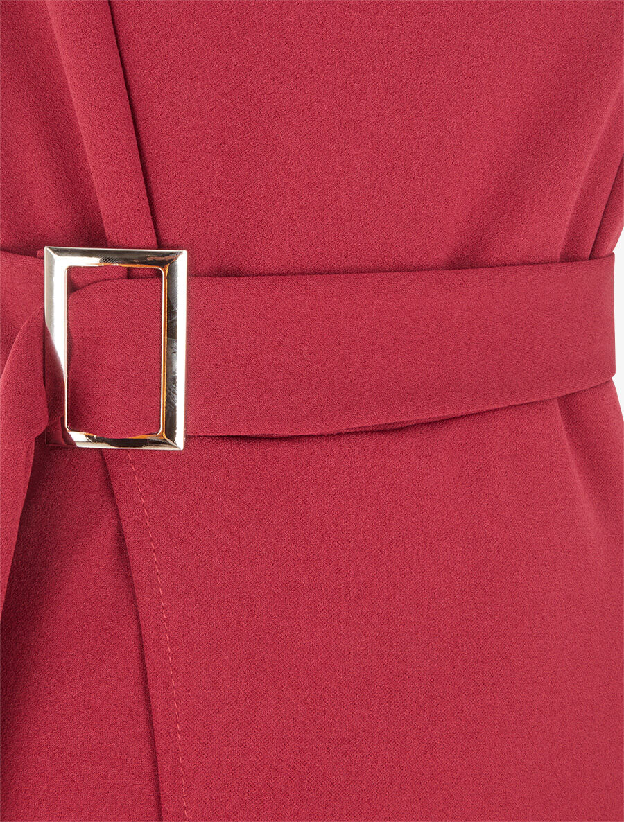 Robe longue superposée et liens à nouer - Bordeaux - 3