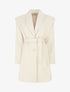 Manteau long boutonné et ceinturé - Crème - 4