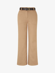 Pantalon épais uni coupe droite - Taupe - 5