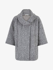 Manteau mi-long duveteux - Gris - 4