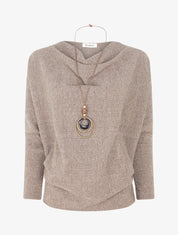 Pull côtelé et irisé - Taupe - 1