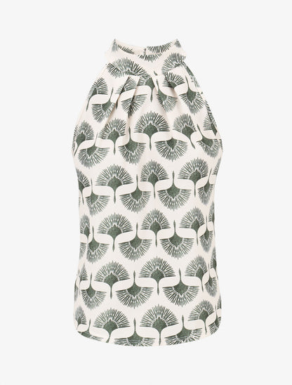 Top sans manches imprimé dandelion - Vert olive - 1