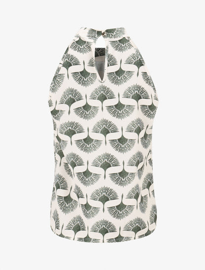 Top sans manches imprimé dandelion - Vert olive - 2