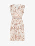 Robe élastiquée à imprimé foulard - Beige - 4