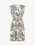 Robe élastiquée à imprimé foulard - Kaki - 1